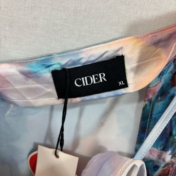 Brand new with tags Cider SATIN RUCHED SPLIT MIDI CAMI DRESS Size XL - Picture 13 of 15